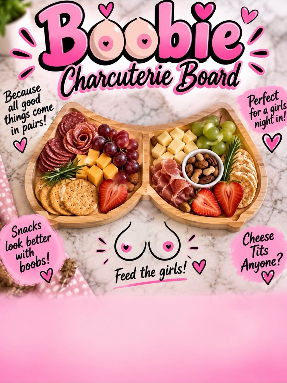Boobie Board - Boobie Charcuterie Board